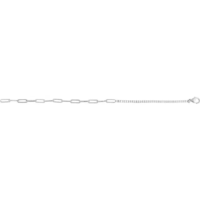 1 Carat Paper Clip Diamond Bracelet