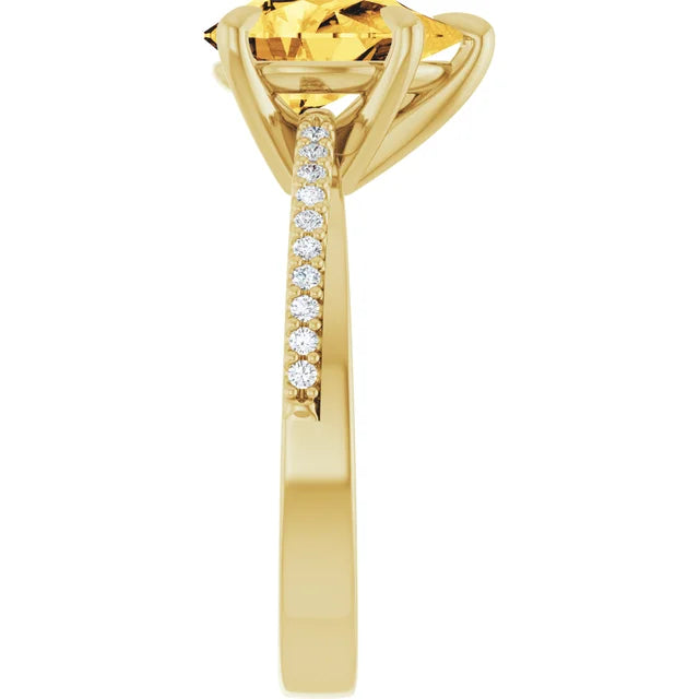 Fancy Intense Yellow Diamond Custom Engagement Ring