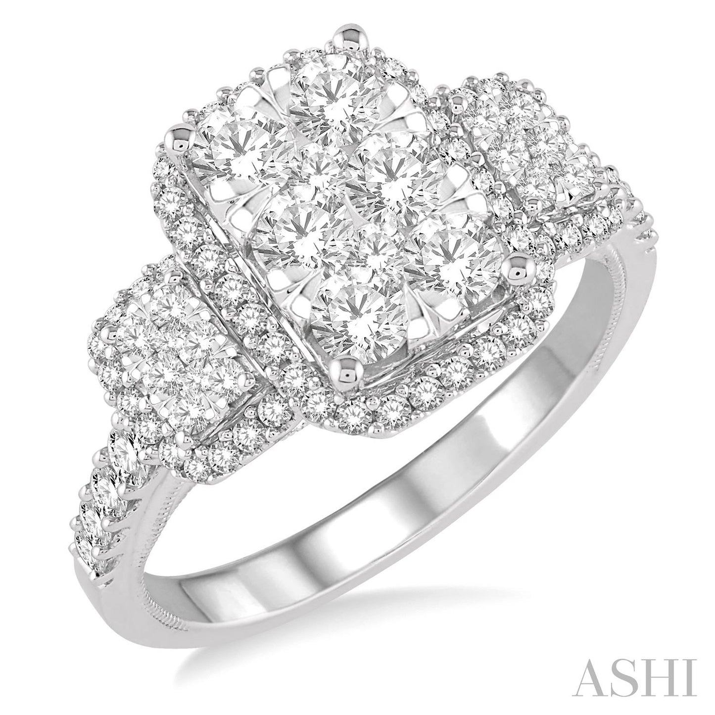 1.36ctw Past Present & Future Ring