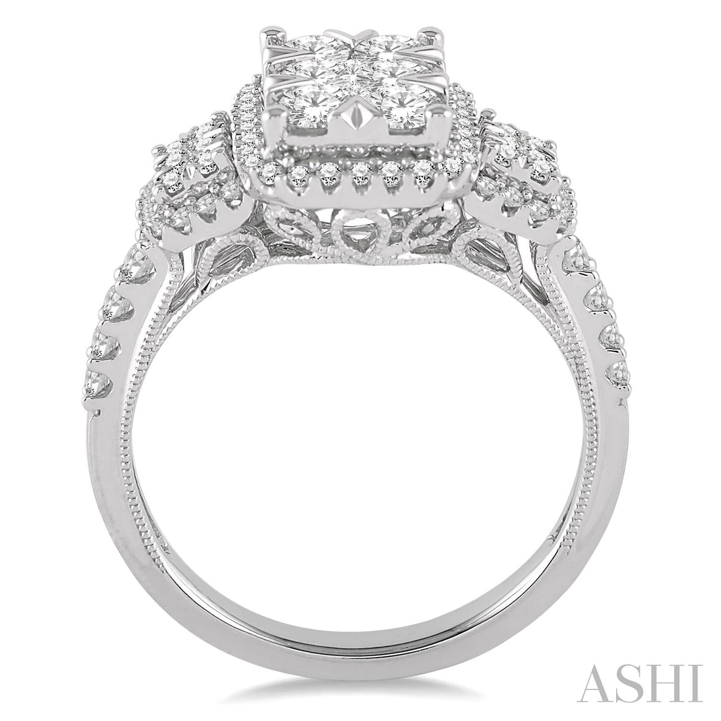 1.36ctw Past Present & Future Ring