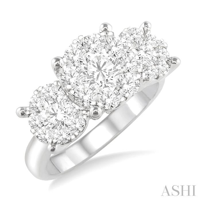 Diamond King② 2本 Now + Forever Lab-Grown Diamonds Princess-Cut Double Frame