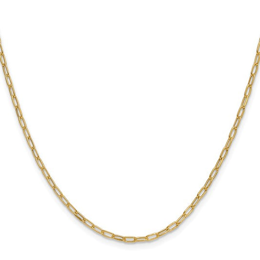 Leslie's 14k 2.2mm Semi-Solid Beveled D/C Paperclip Chain