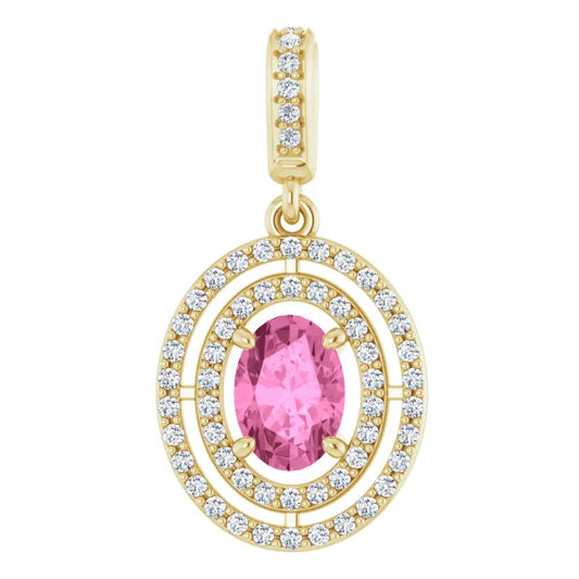 Custom Pink Sapphire Diamond Necklace