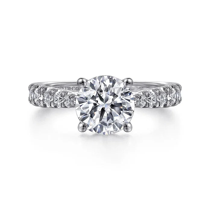 14K White Gold Round Diamond Engagement Ring