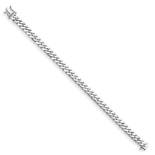 Platinum 7.1mm Solid Curb Link Bracelet