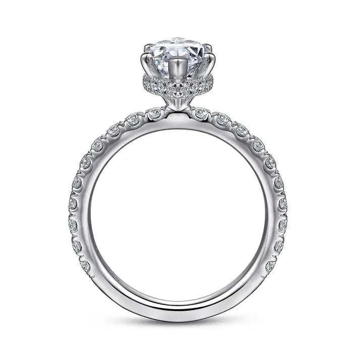Hidden Halo Marquise Halo Diamond Engagement Ring