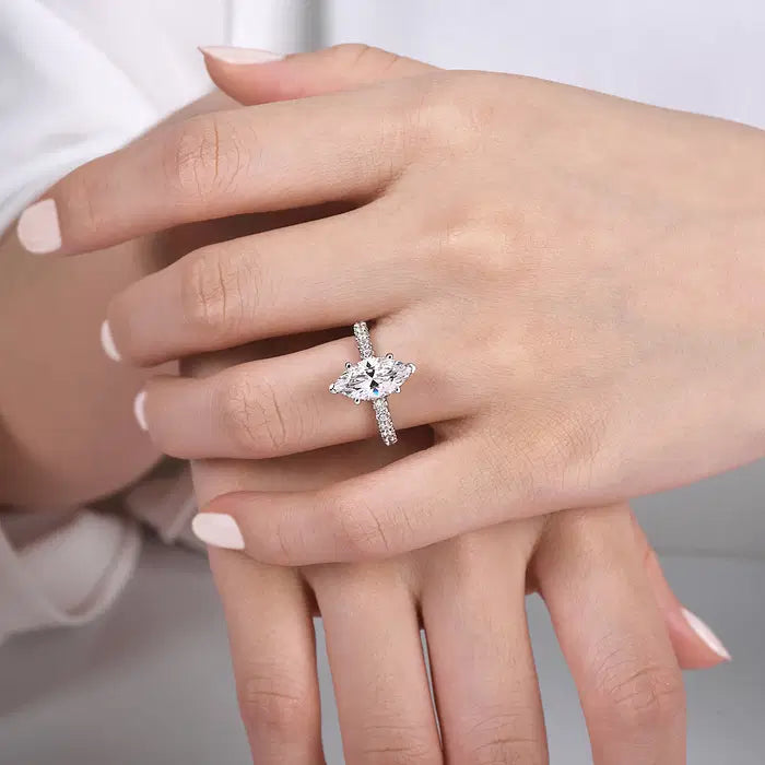 Hidden Halo Marquise Halo Diamond Engagement Ring