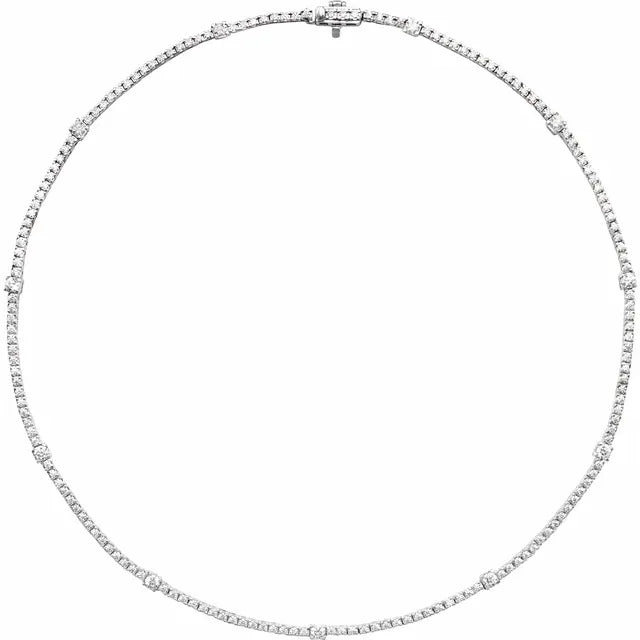 14K White 4 CTW Lab-Grown Diamond 16" Necklace