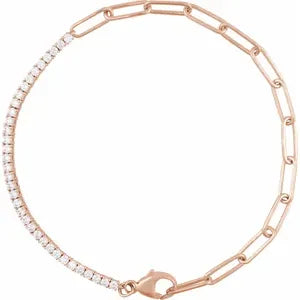 1 Carat Paper Clip Diamond Bracelet