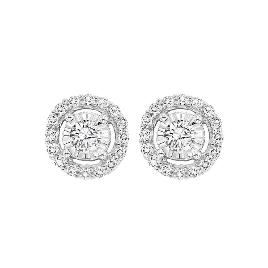 14K White Gold Diamond Earrings 1/4 ct