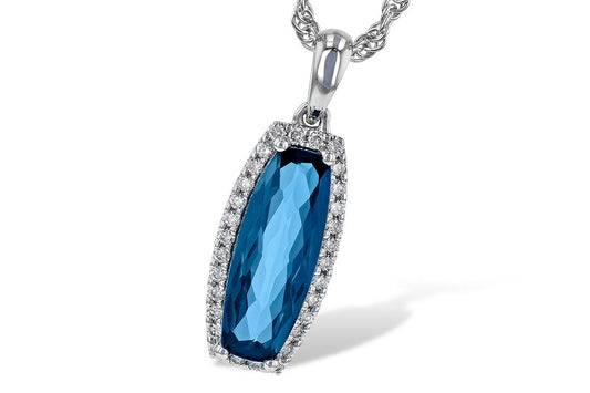 14k Blue London Diamond Pendant