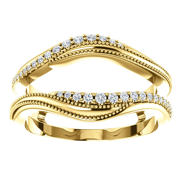 14K Yellow Gold Diamond Ring Guard