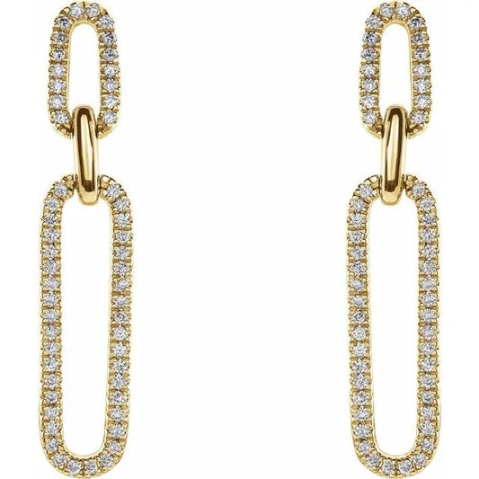 14K Yellow 1/3 CTW Diamond Link Earrings