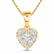 1.00 CTW Certified Lab-Grown Diamond Mixed-Shape Heart Pendant in 10K Yellow Gold