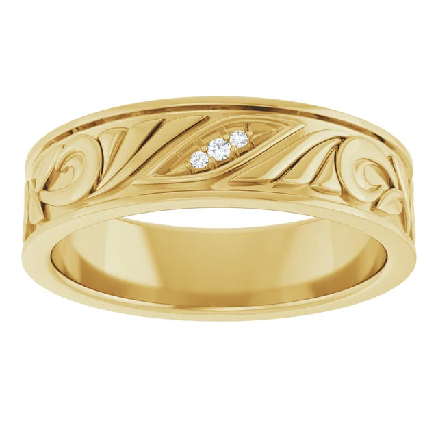 14K Gold Diamond Band