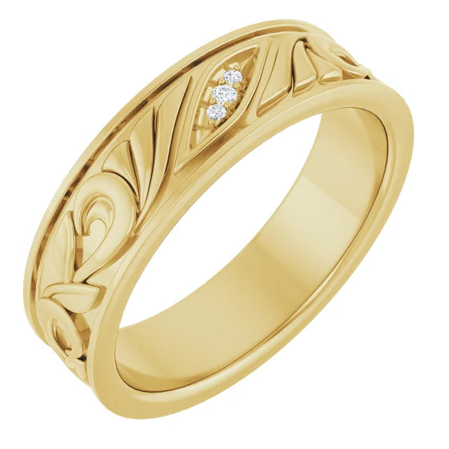 14K Gold Diamond Band