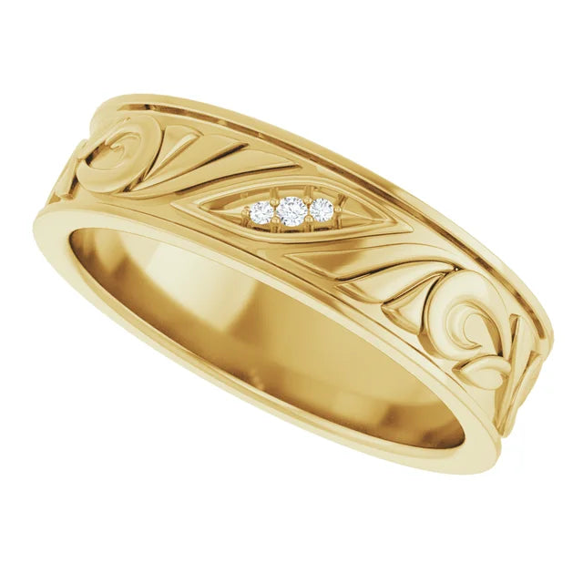 14K Gold Diamond Band