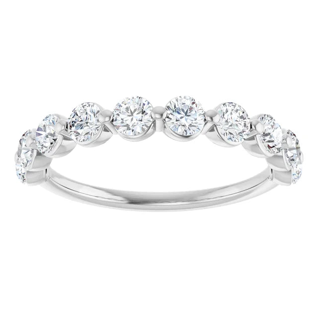 Platinum Floating Diamonds Wedding Band