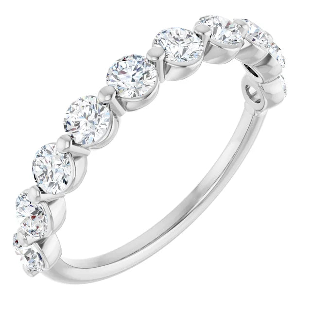 Platinum Floating Diamonds Wedding Band