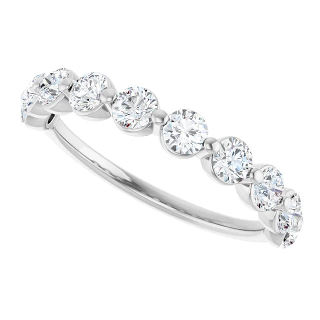 Platinum Floating Diamonds Wedding Band