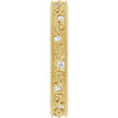 14k Yellow Gold Milgrain Floral Diamond Band Size 7