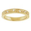 14k Yellow Gold Milgrain Floral Diamond Band Size 7