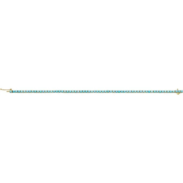 14K Yellow Natural Turquoise Line 7 1/2