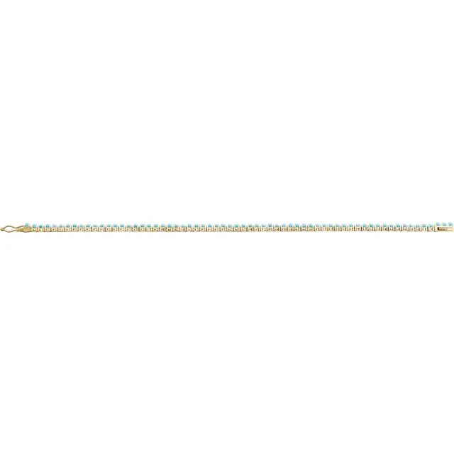 14K Yellow Natural Turquoise Line 7 1/2