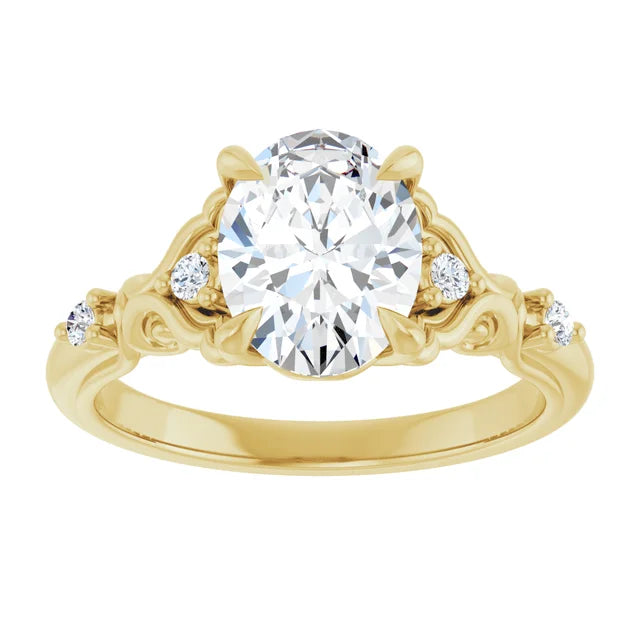 Oval Sculptural Engagement Ring