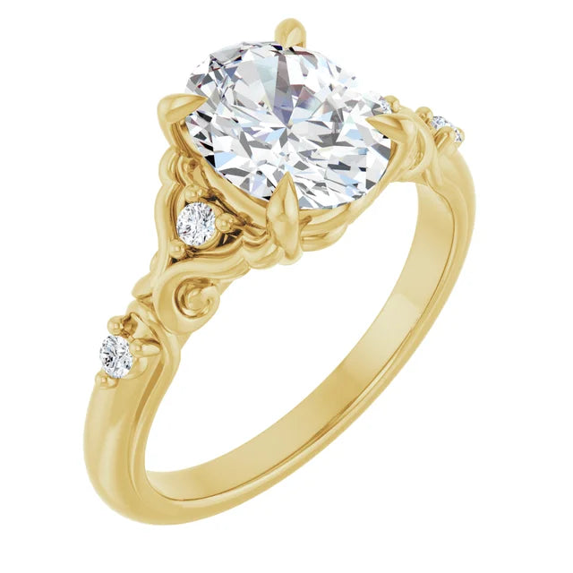 Oval Sculptural Engagement Ring