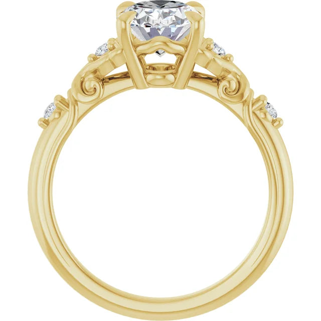 Oval Sculptural Engagement Ring