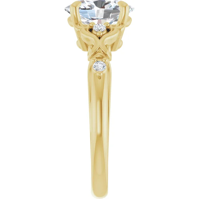 Oval Sculptural Engagement Ring