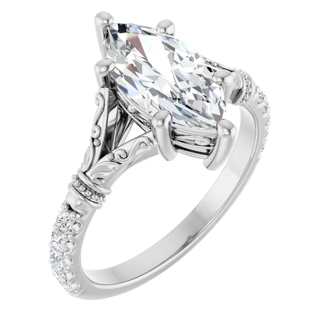 Marquise Vintage Inspired Engagement Ring