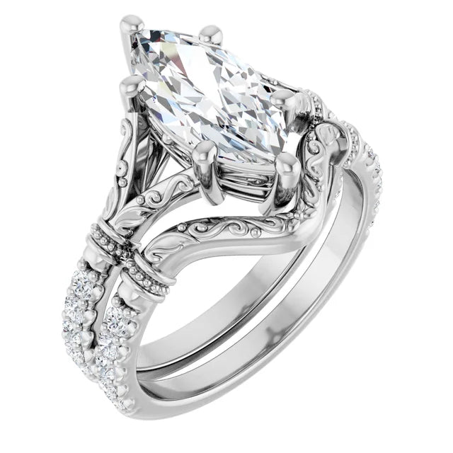 Marquise Vintage Inspired Engagement Ring