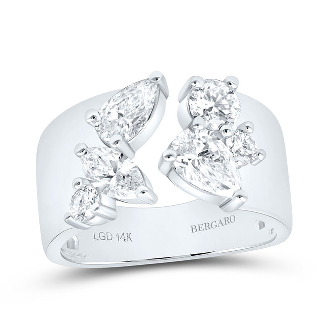 Bold & Beautiful Lab Grown Pear Shape Diamond Fashion Band in 14KW