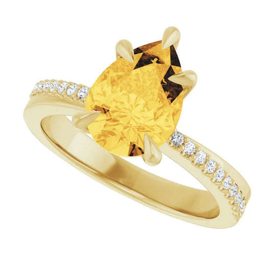 Fancy Intense Yellow Diamond Custom Engagement Ring