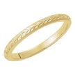 14K Yellow 2mm Milgrain Hand-Engraved Wheat Pattern Flat Band