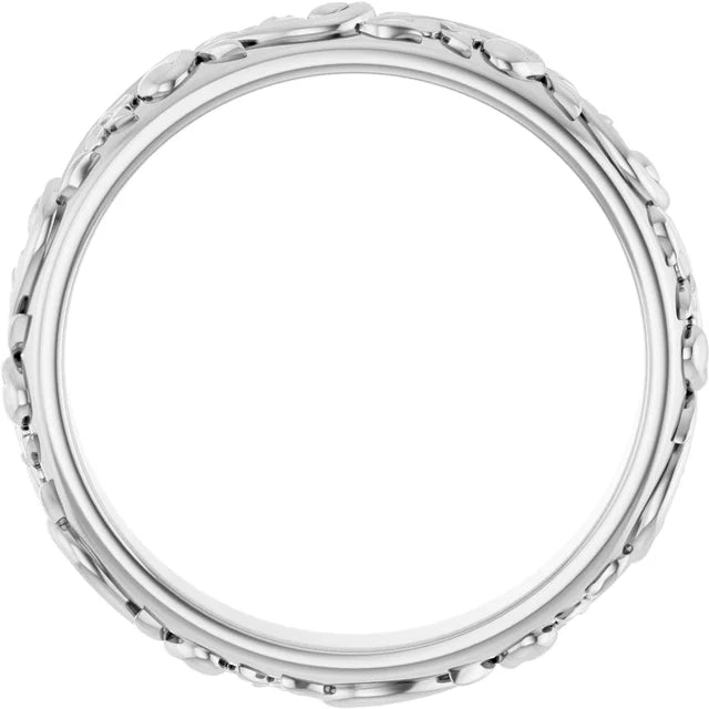 14K White Gold 3.5 mm Sculptural Band Size 7