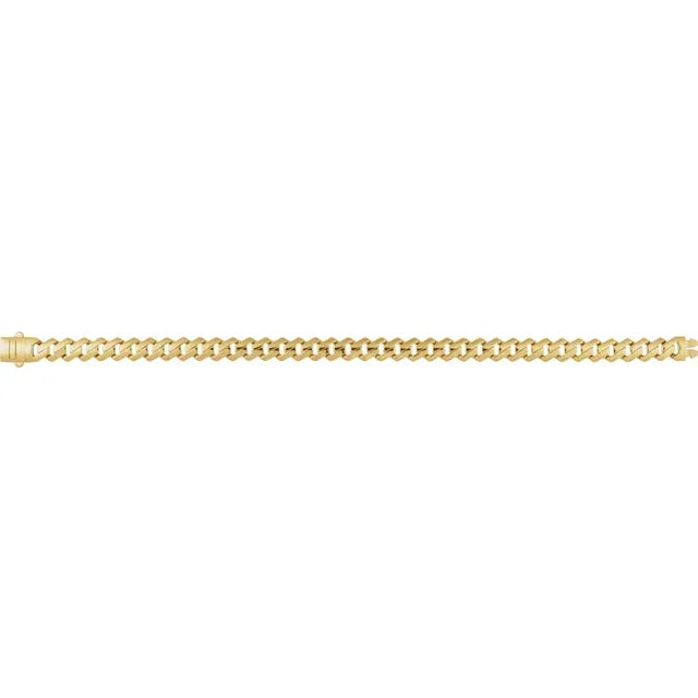 14K Yellow 7.4 mm Monaco Edge Curb 8 1/4