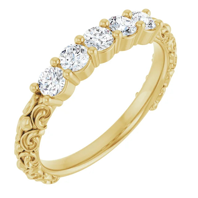 Five-Stone Sculptural Band