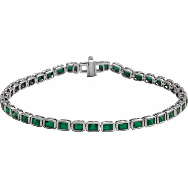 14K Yellow Natural Tsavorite Garnet Line 7