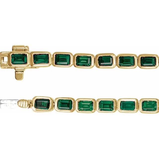 14K Yellow Natural Tsavorite Garnet Line 7