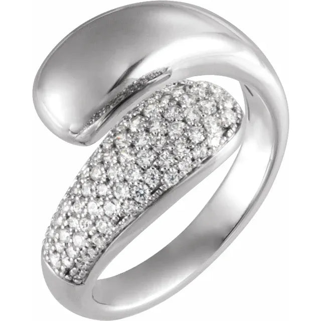 14K Yellow 1/2 CTW Natural Diamond Bypass Ring