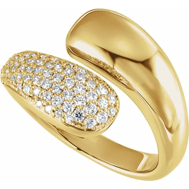 14K Yellow 1/2 CTW Natural Diamond Bypass Ring