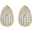 Pave Diamond Tear Drop Earrings 1.75 Carats