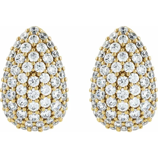 Pave Diamond Tear Drop Earrings 1.75 Carats