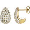 Pave Diamond Tear Drop Earrings 1.75 Carats