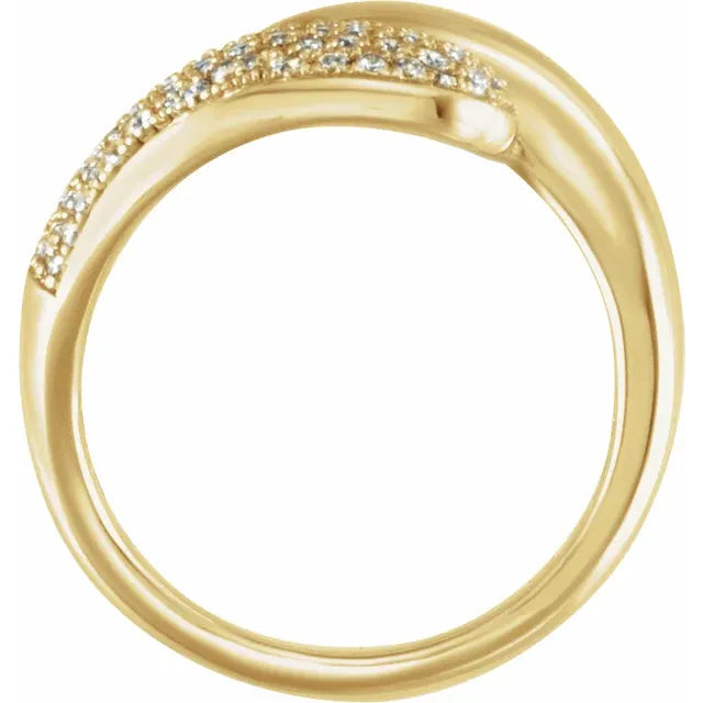 14K Yellow 1/2 CTW Natural Diamond Bypass Ring