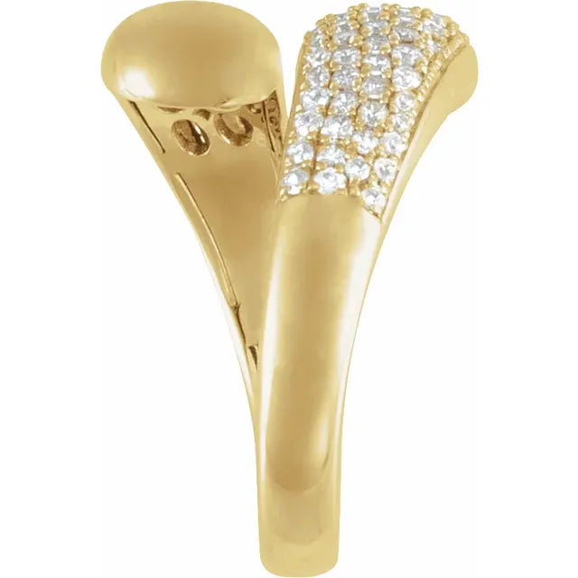 14K Yellow 1/2 CTW Natural Diamond Bypass Ring