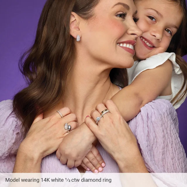 14K Yellow 1/2 CTW Natural Diamond Bypass Ring